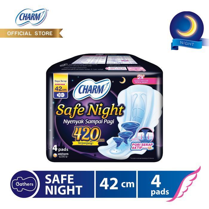 Charm Pembalut Safe Night 42cm Gather 4 pads