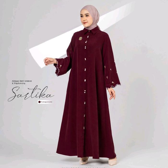Dress sartika puan Indonesia/ gamis polos bordir/