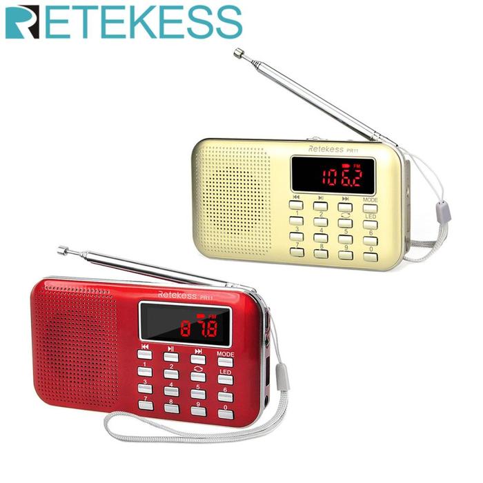 RETEKESS PR11 Radio Receiver Portable FM 2 Band Digital Mini Radio
