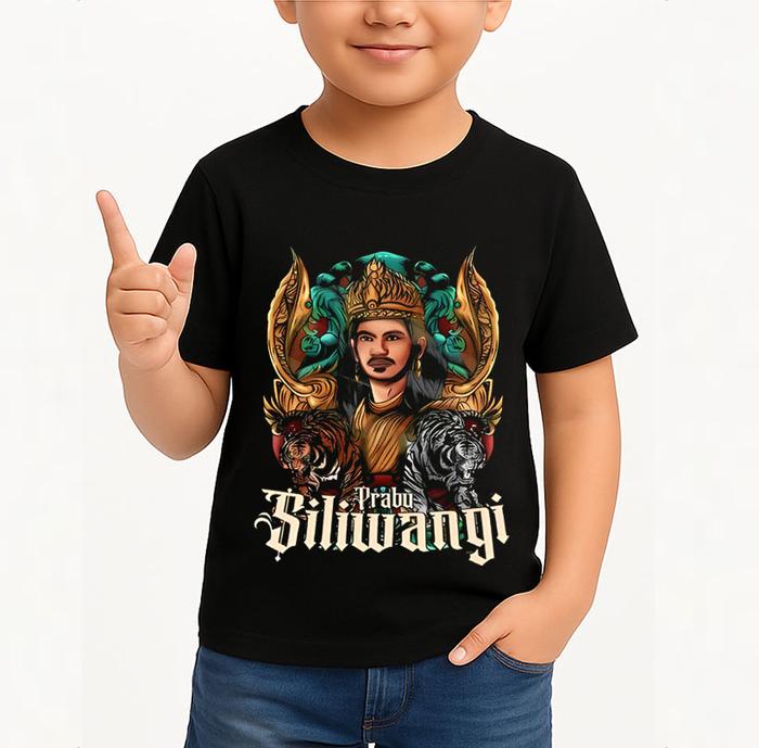 Kaos Anak Distro Laki Laki Umur 1-10 Tahun Motif Macan Prabu Siliwangi Baju Atasan Pakaian