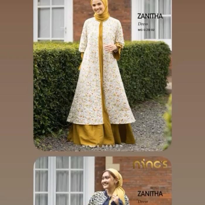 Ninos gamis katbol koleksi Bhadshopbutik Muslim Wanita Dress Lebaran Toyobo Katun Motif