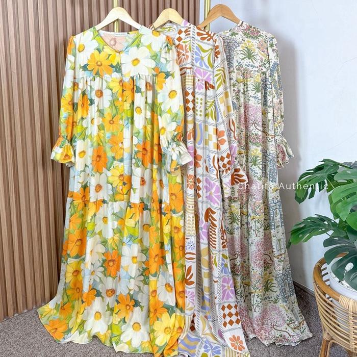 GAMIS DAILY by Chatifa Authentic | Gamis Rayon Premium |  Lembut Wanita Muslim Dress 100% Original