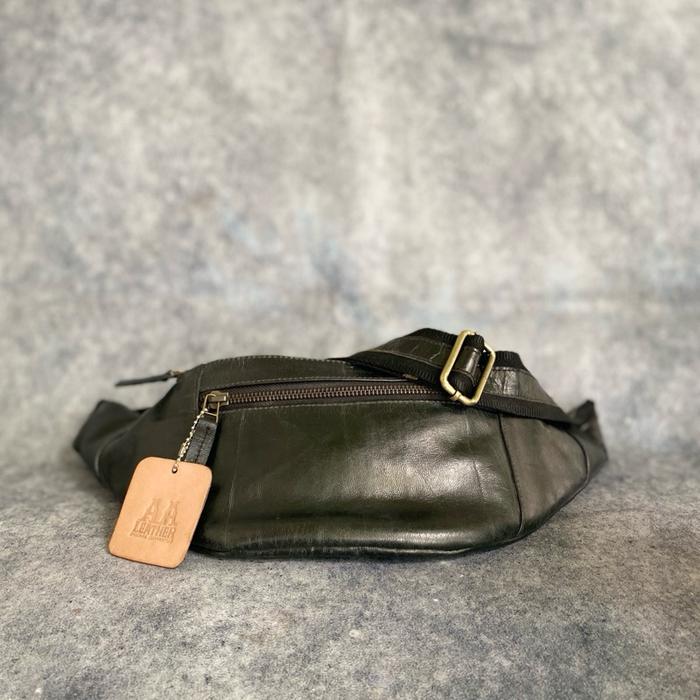 AA LEATHER waistbag/Tas kompek pria kulit miling