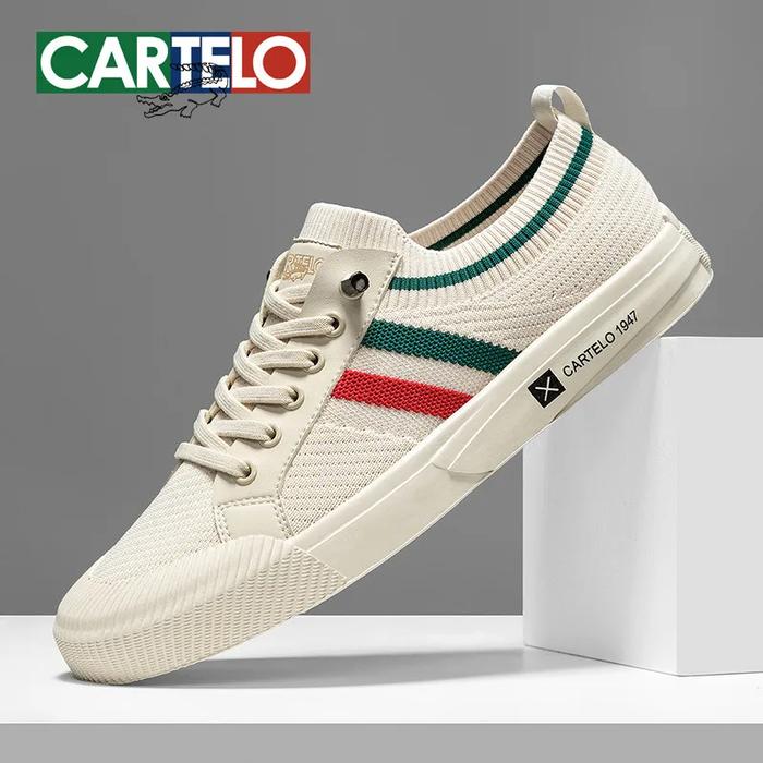 Cartelo Men's Low-Top Fly Knit Shoes Spring Casual Board Shoes Versatile Soft Bottom Spring Summer R