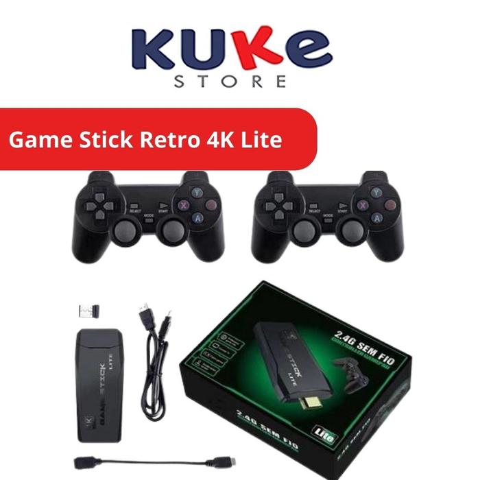 Game Stick Retro 4K Lite 32Gb 64Gb Joystick Untuk Main Ps1 Gba Gb Sfc Gbc Console With Dual 2.4G Wir