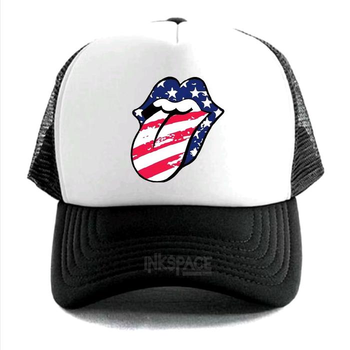 Topi Trucker Baseball Desain Logo Rolling Stones Pria Wanita Dewasa All Size untuk Outdoor
