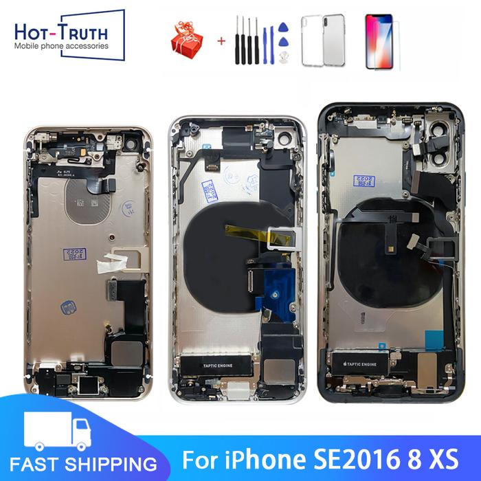 Full Assembly Back Cover For iPhone 5SE 8 XS SE 2016 Back Middle