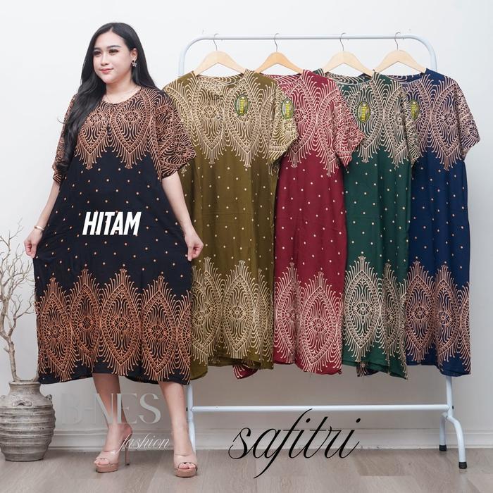 daster batik jumbo ld 125 rayon adem nyaman kancing busui bumil ibu hamil menyusui motif safitri