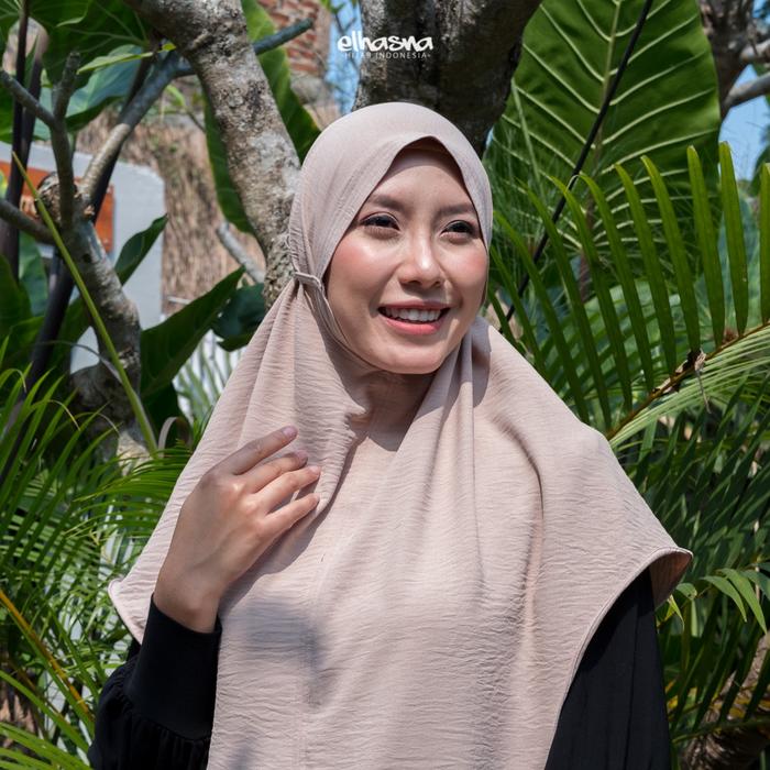 KHIMAR HAFSAH NON PAD/RAYON CRINKLE/JILBAB INSTAN KHIMAR/BY ELHASNA