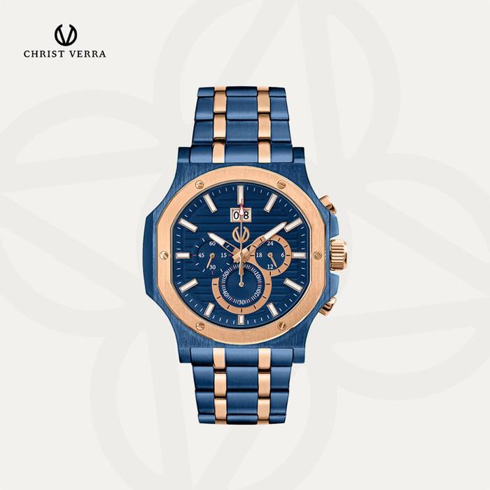 JAM TANGAN PRIA CHRIST VERRA / CV 12202G-1J BLU ORIGINAL