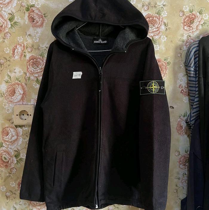 hoodie stone island jaket stone island hitam jaket vintage tebal bulu second