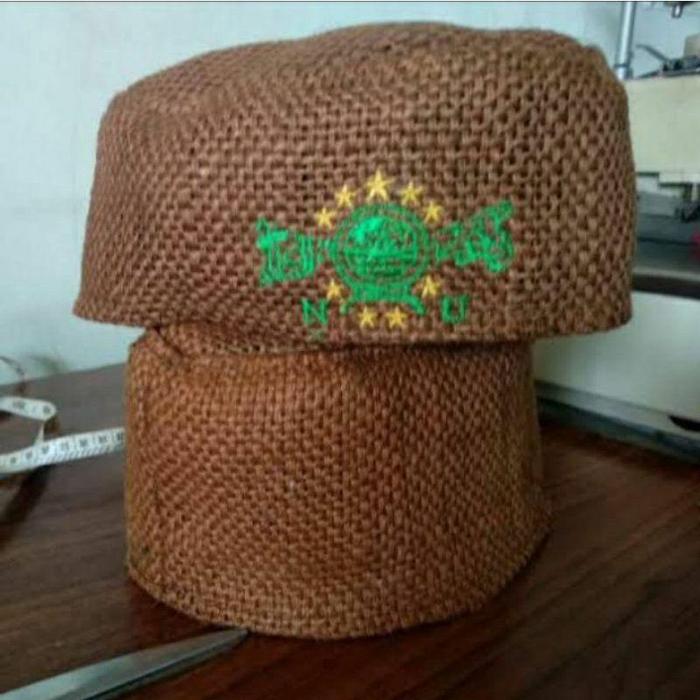 KOPYAH PECI RAJUT GONI MOTIF BORDIR LOGO NU MURAH PREMIUM