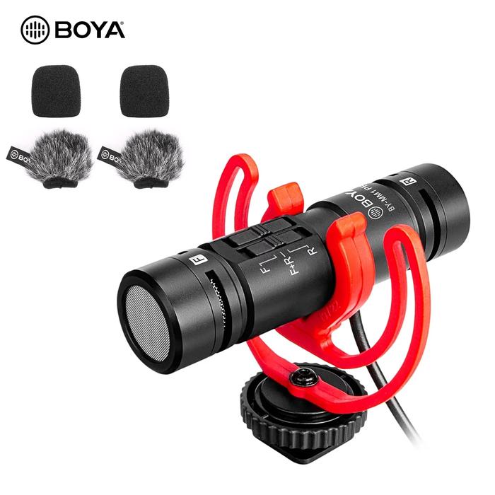 BOYA BY-MM1 PRO Dual Head Stereo Video Microphone Condenser Shotgun