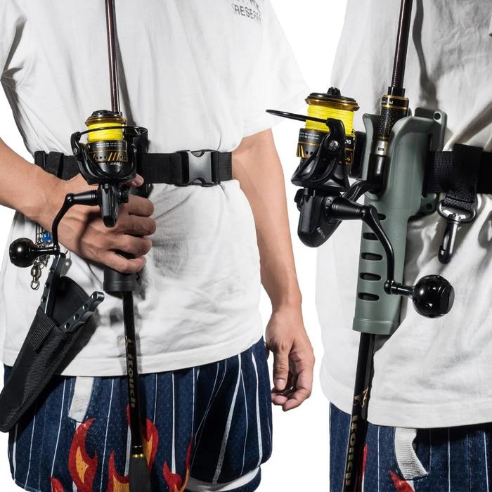Belt Sabuk Dudukan Joran Mancing Holder / Fishing Tackle Belt / Fishing Rod Holder Belt Joran Serbag