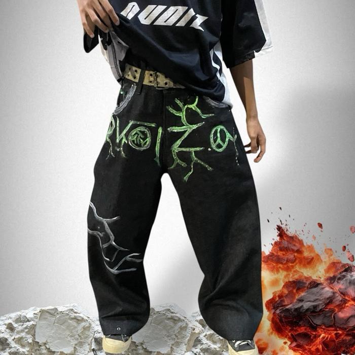 DVOIZ BAGGY PANTS [LIGHT ] | BAGGY RINESTONE |CELANA BAGGY|BAGGY PECAH POLA | BAGGY JEANS | CELANA B