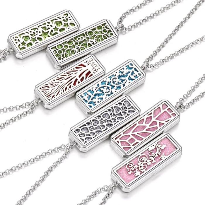 Kalung Aromaterapi diffuser kotak - necklace diffuser essential oil