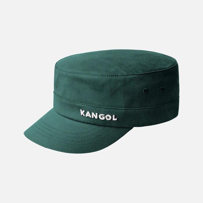 Cotton Twill Army Cap KANGOL Topi Tentara Katun Twill Hijau - Topi Militer Stylish untuk Musim Sprin