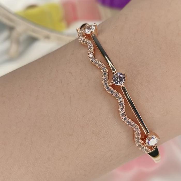 GO 2130 OVAL DM 5,5 cm Gelang Bangle Fashion Wanita Kuning Rose Lingkar 16-17 cm Elegan untuk Gaya S