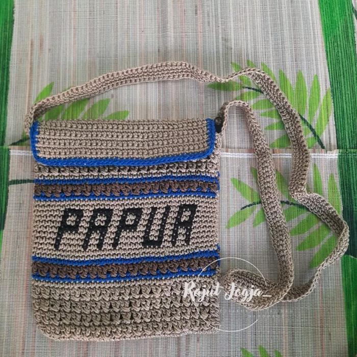 Tas selempang papua, tas selempang untuk pria/wanita, rajut selempang, tas murah, tas selempang unis