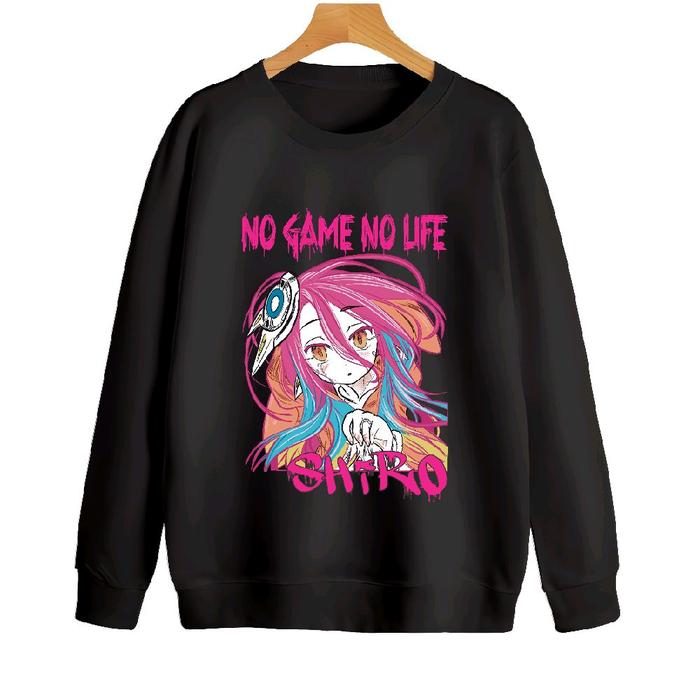 Sweater no game no life Shiro anime Crewneck Pria Wanita