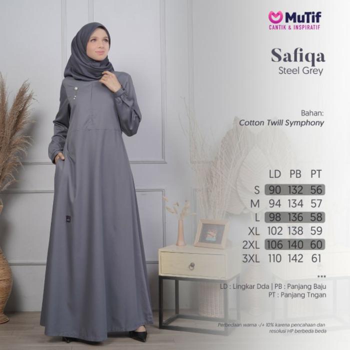 Baju MuTif MV 023 Safiqa Steel Grey New 2 - MuTif SAfiqa || Gamis MuTif