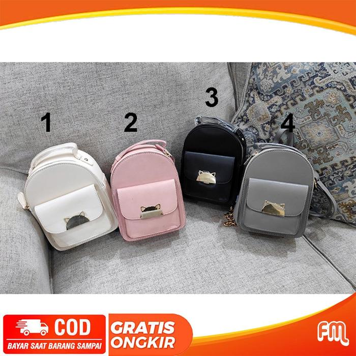Tas Ransel Wanita Import Fashion Cat Logo Mid Size 5112
