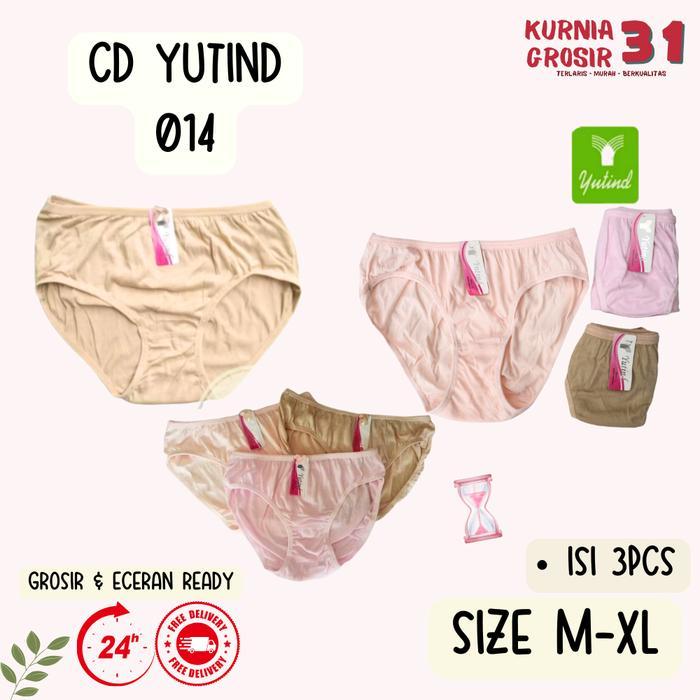 PREMIUM [ISI 3] CD Wanita YUTIND 014 Warna Muda / Celana Dalam Bahan Katun Lembut Yutind art. 014 / 