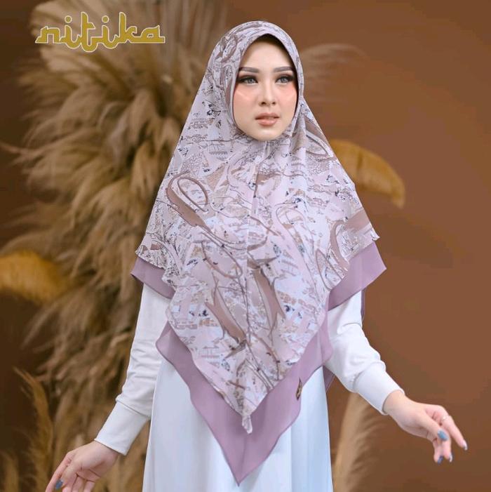 khimar 2 layer motif Abstrak