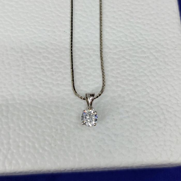 kalung itali kaca liontin mata 1 soliter. p. 45 cm