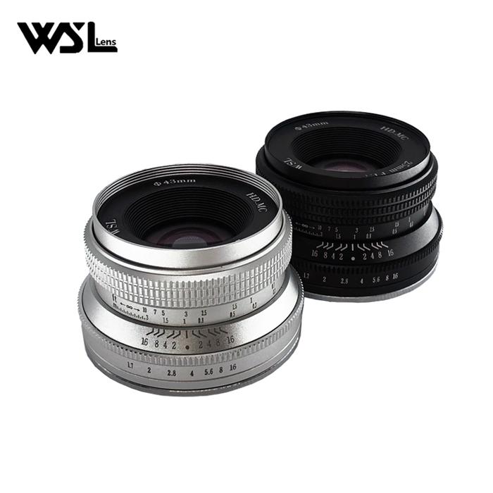 WesleyWSL 25mm F1.7 Lens MF for Sony NEX E-mount Fuji XF X APS-C Macro 4/3 M4/3 Canon EOS-M EF-M M