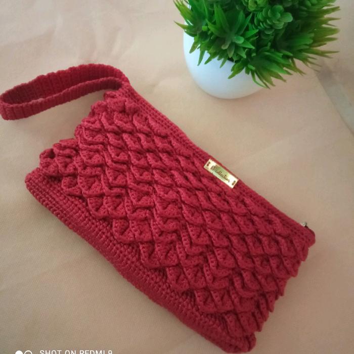 dompet rajut tas tangan rajut dompet rajut mewah tas rajut wanita Uang Kartu singapura