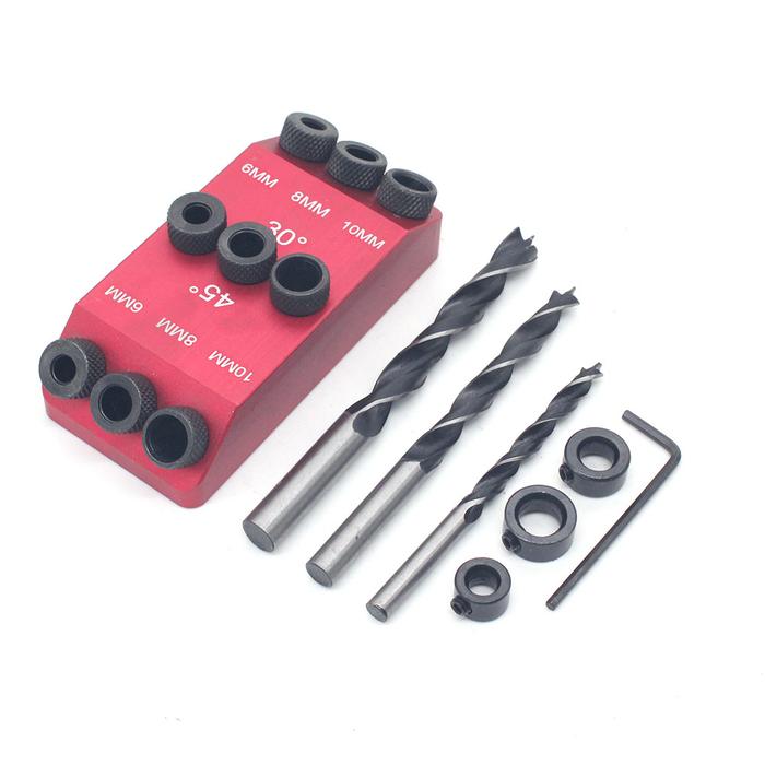 Woodworking Hole Locator Pocket Hole Jig Kit Replacement Drill Guide