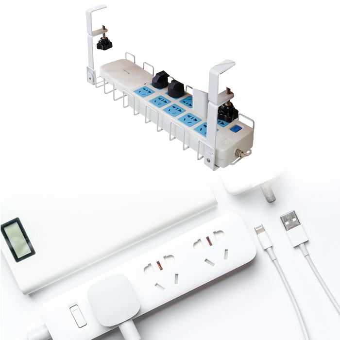 Cable Tray Organizer for Desk No Punching Metal Cable Management Tray No Drill Metal Desk Cable Orga