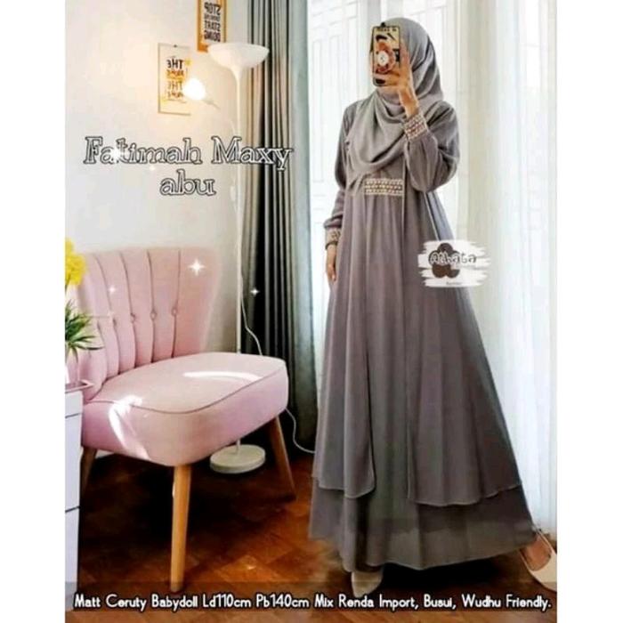 Ready promo fatimah maxy bahan ceruty