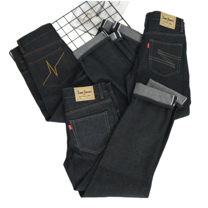 CELANA DENIM PRIA - DENIM SELVDEGE ACCENT ZEON DENIM BAHAN KAKU