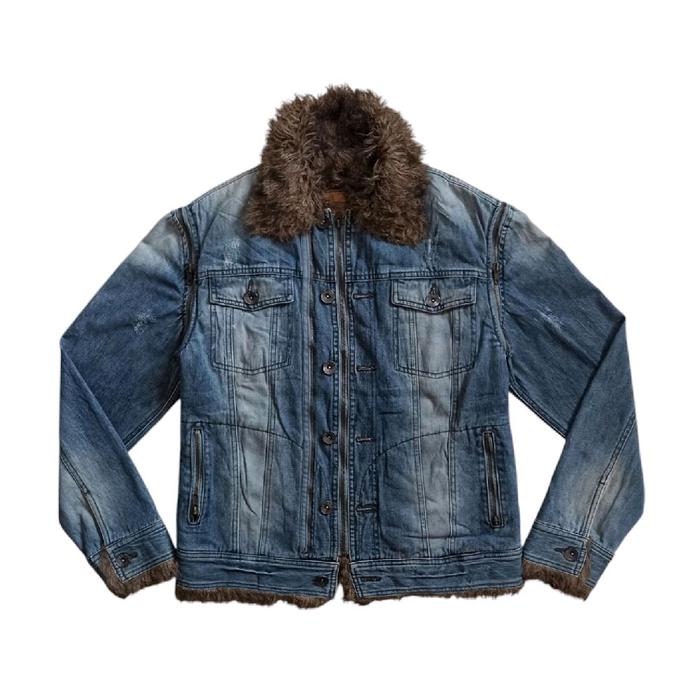 denim jacket gothic with pur X tornado mart