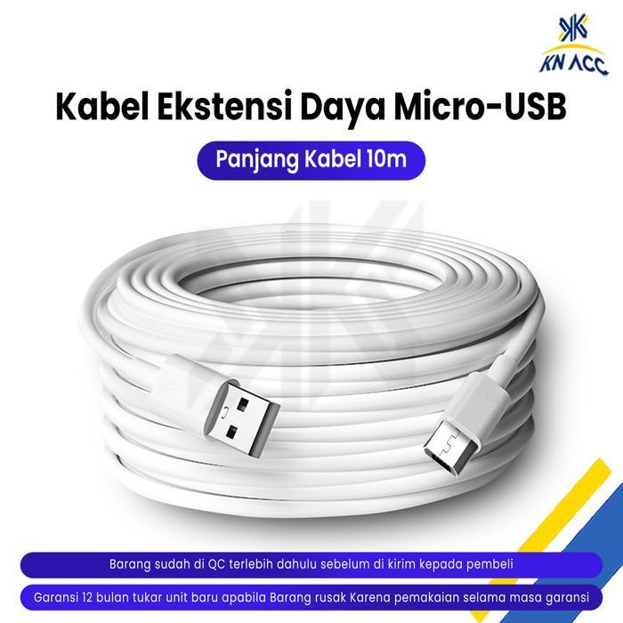 [Kn Acc] Kabel Charger Camera Kamera Cctv Micro Usb Panjang Kabel 10 Meter Promo