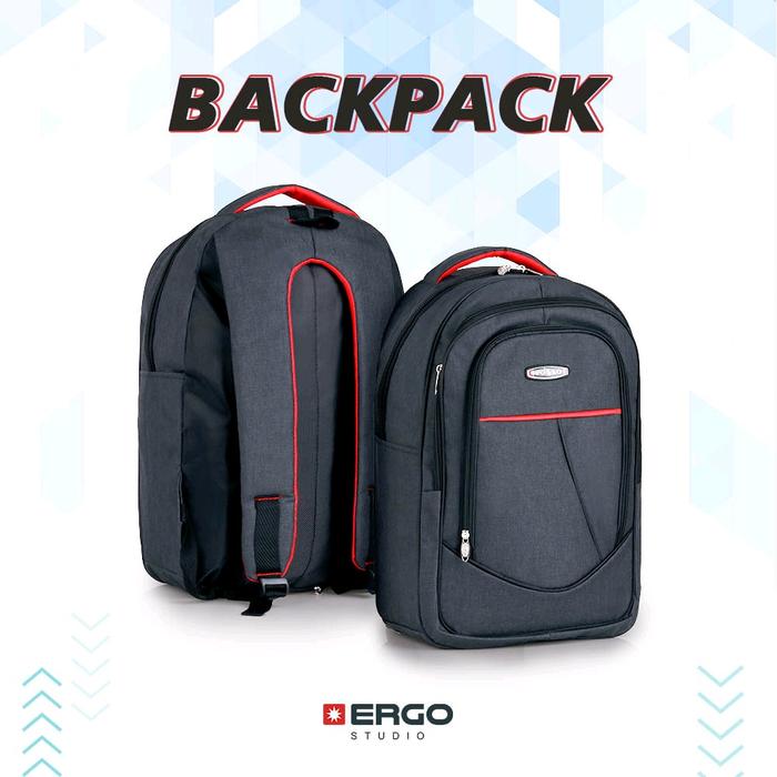 Ergo Studio Backpack Pria Formal Tas Punggung Laki Laki Ransel Cowok Kasual Tas Gendong Tas Travel T