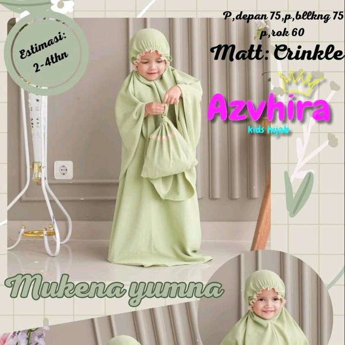 Mukena Anak Balita 2-4thn / Tanggung 5-8th Crinkle Polos  by Azvhira
