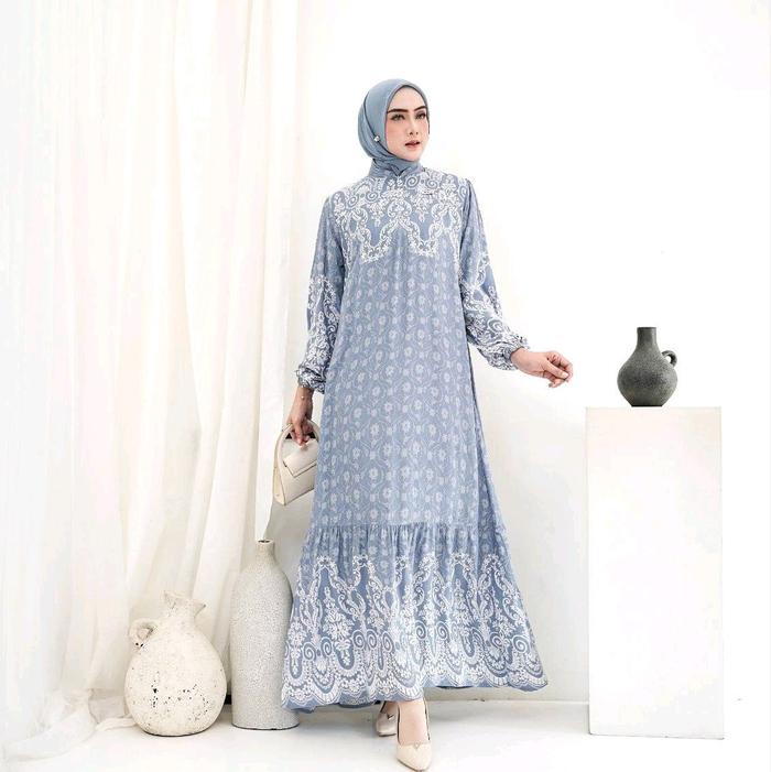 syar'i hijab Baju Buat Lebaran 2025 Set Dress Zaskia Series Spesial Edisi Lebaran Terbaru Muslimah S