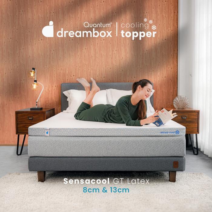 Quantum Dreambox Cooling Topper SensaCool Greentea Latex / Topper Kasur Dingin / Cool-to-Touch - 8cm