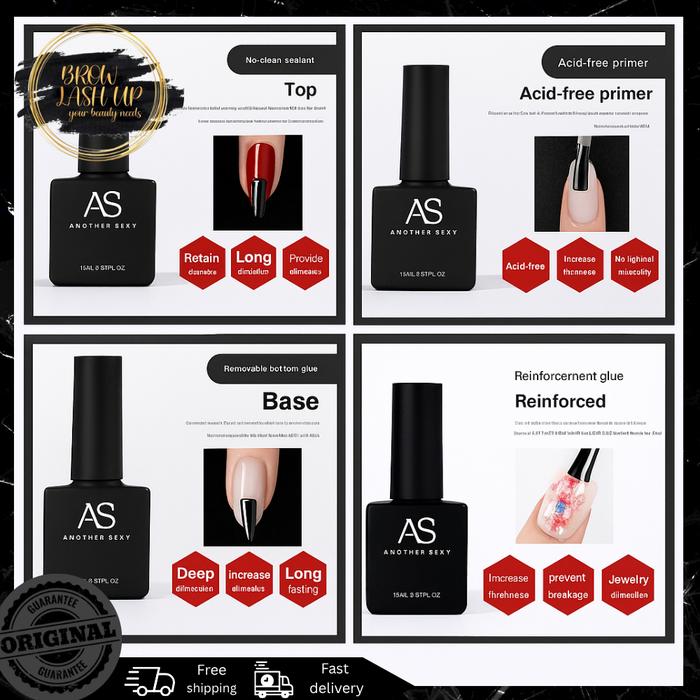 AS Gel Black Bottle Polish Top Coat Base Coat Diamond Top Coat 15ml / Kutek Gel AS Diamond Top 15ml