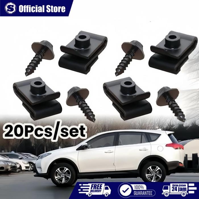 20Set Klip Bemper Klip Spakbor Klip Bemper Mobil Dudukan Clip Bamper Mobil Universal
