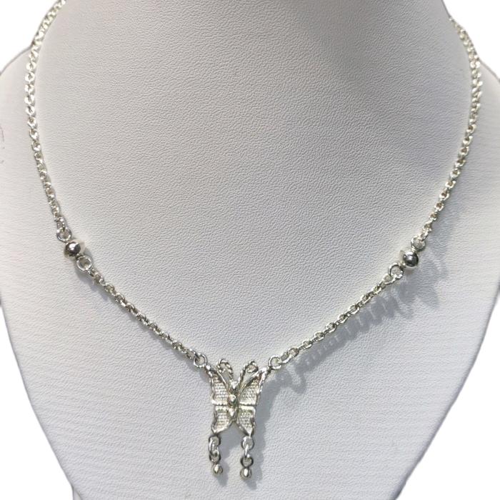 Kalung anak set liontin kupukupu silver perak murni
