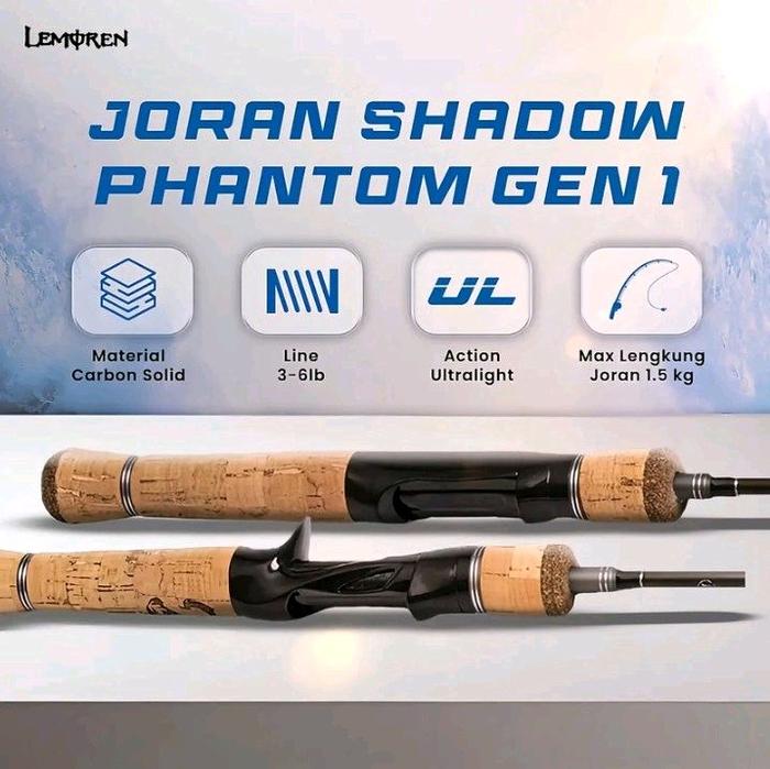 Lemoreen Joran Shadow Phantom Gen 1 Material Carbon Solid Line 3-6lb Action Ultralight Max Lengkung 