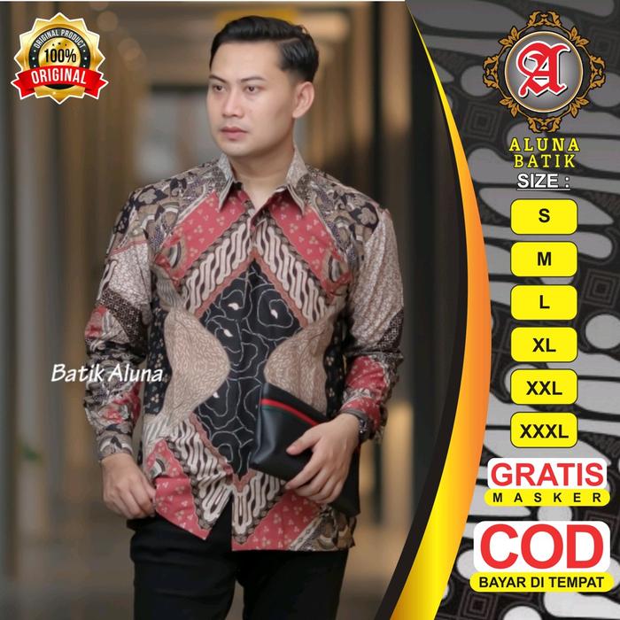 Batik pria premium lengan panjang batik Aluna
