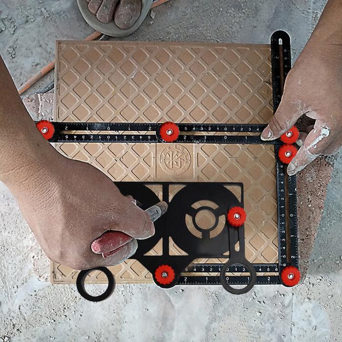 12-fold Ruler Multi Angle Measuring Ruler Construction Tool Tile Hole