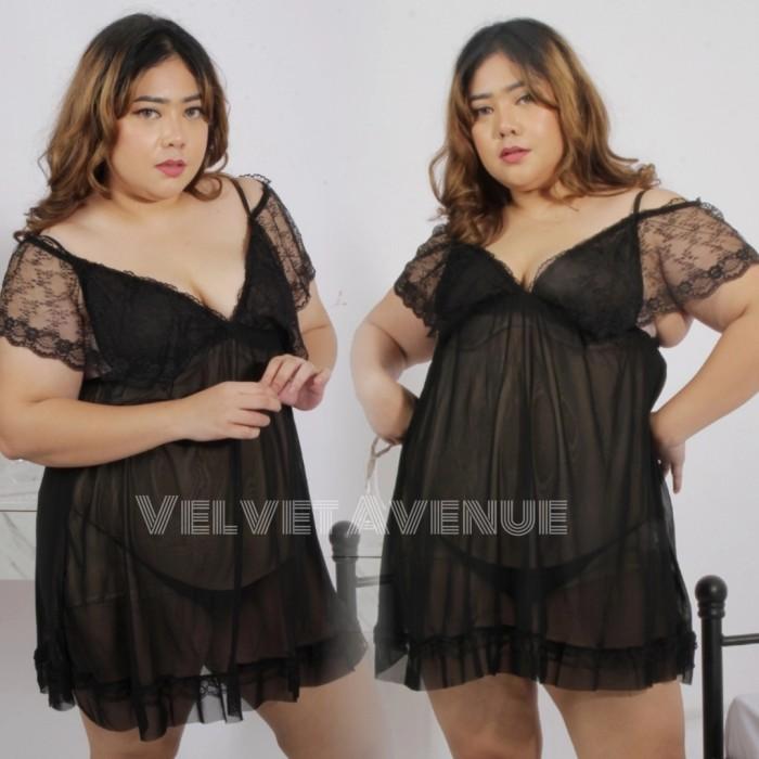 Spesial Lingeri Transparan Wanita Tasya Lingeria Baju Tidur Big Size Seksi Hq