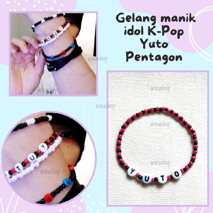pentagon beads bracelet | Yuto pentagon bracelet beads | gelang manik pentagon | gelang idol kpop