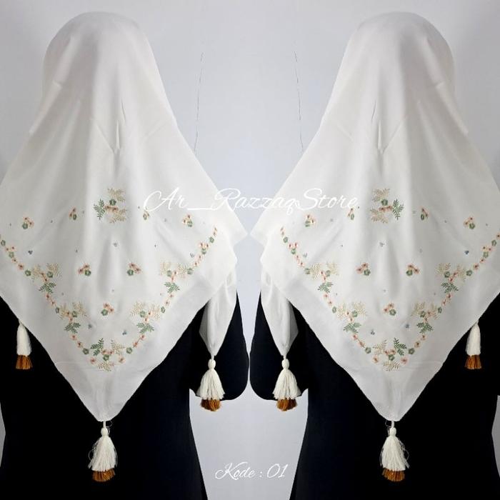 jilbab segi empat bordir cantik,bunga,payet,mewah,terbaru,murah,bagus,SAGA